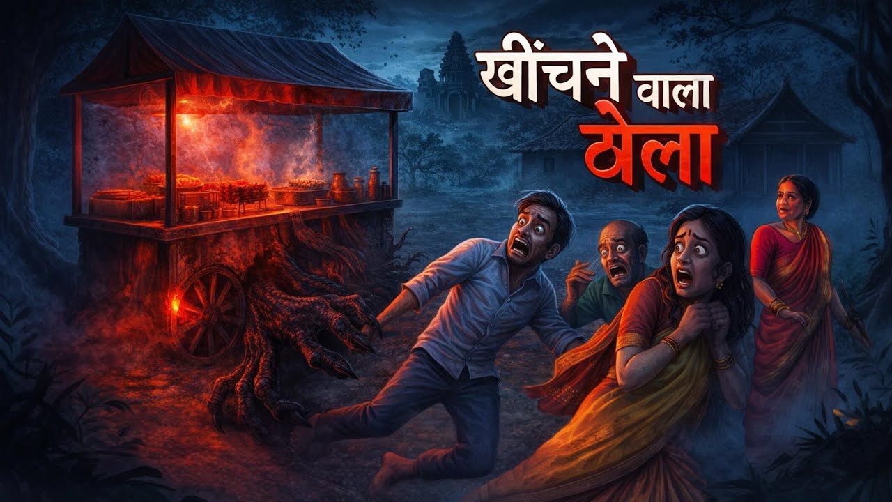 गांव का रहस्यमयी ठेला जो लोगों को खींच लेता था | Horror Story Hindi@apneapnetoon 