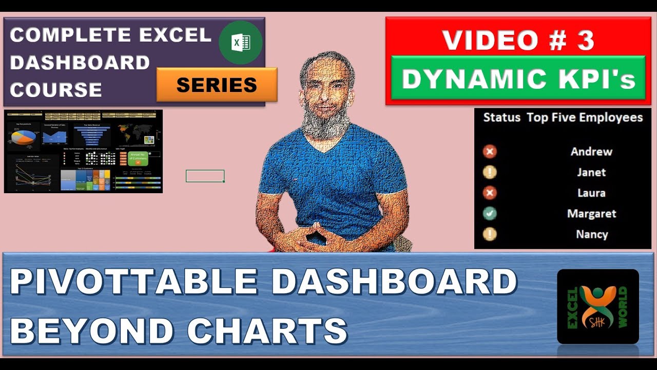 Dynamic KPIs in Dashboard | PIVOTTable Dashboard Beyond Charts - Part 3 | SHKExcelWorld