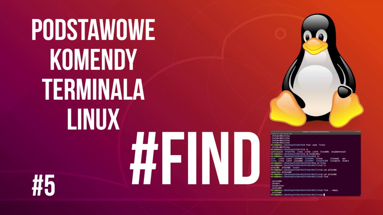 Linux podstawowe komendy terminala cz 5 (komenda find)