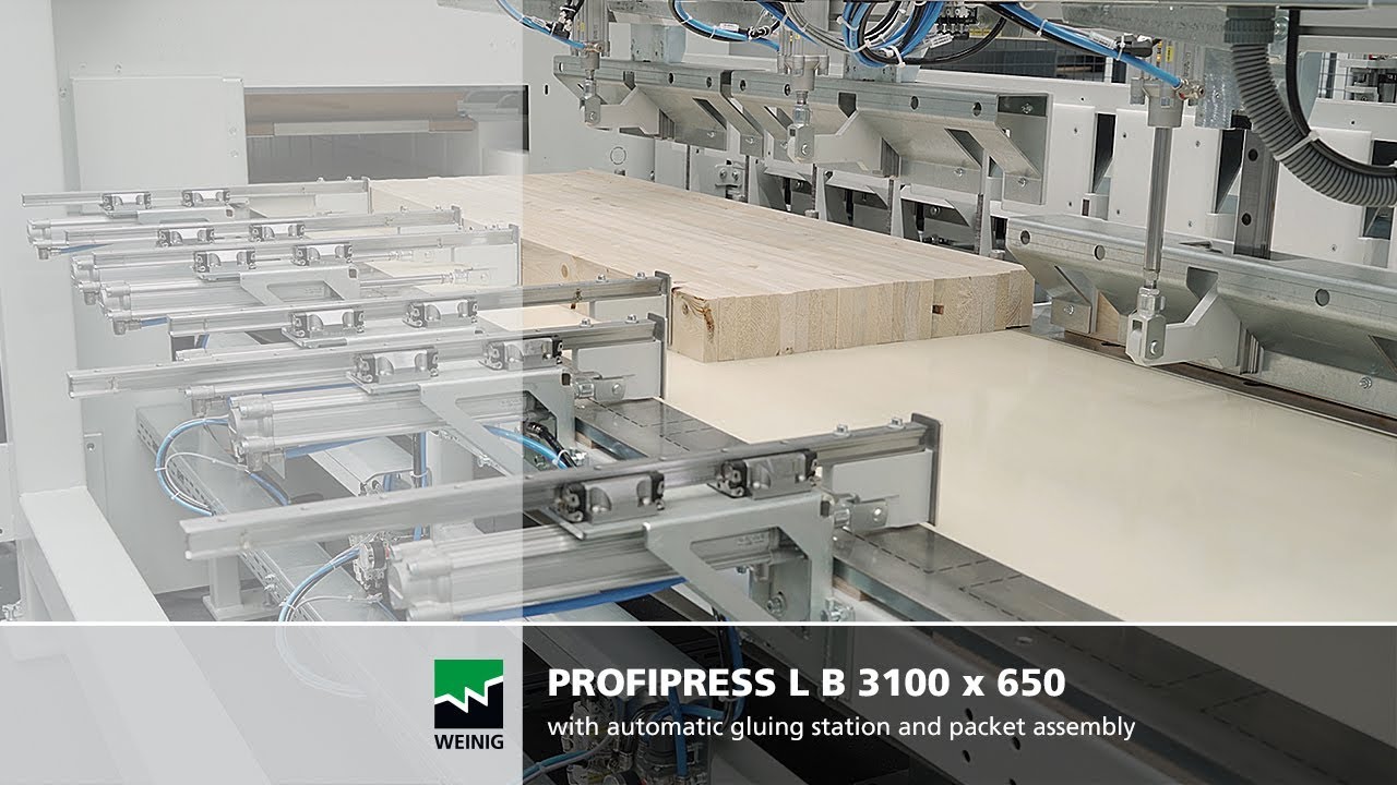 ProfiPress L B Ligna 2019 | RF-gluing press for window scantlings, beams and panels - WEINIG