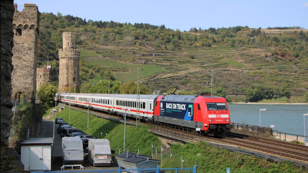 Bahnverkehr in Oberwesel - BR 101, 152, 185, 186, 189, 193, 401, 425, 429, 622