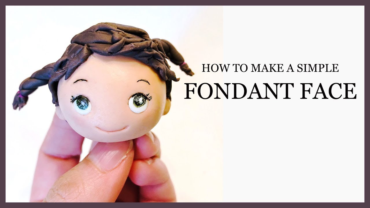 How to Make a Simple Fondant Face: Girl in Long Ponytails - SugarCraft Fondant Figure