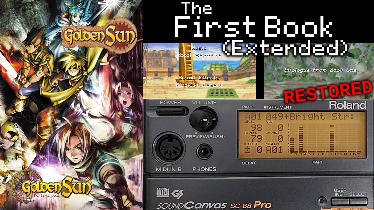 The First Book Extended / Credits and Prologue (Restored - Roland SC-88) - Golden Sun