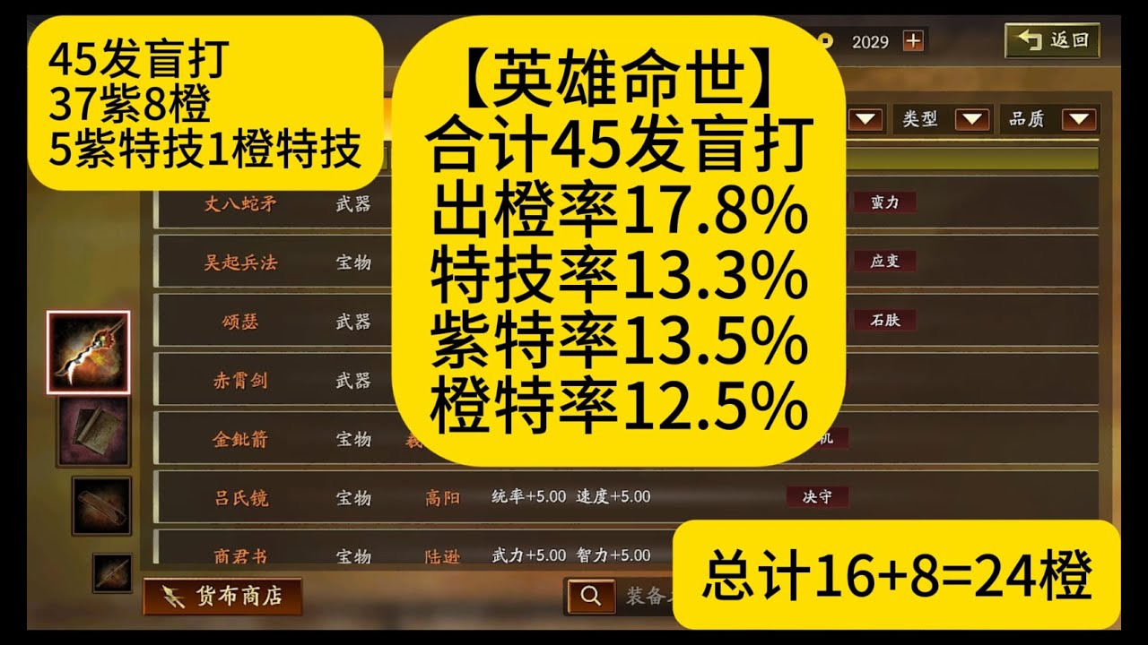 【2026打铁记：45发盲打竟出6特技？】2026打鐵記：45發盲打竟出6特技？】三国志战略版 三國志戰略版 Romance of the Three Kingdoms