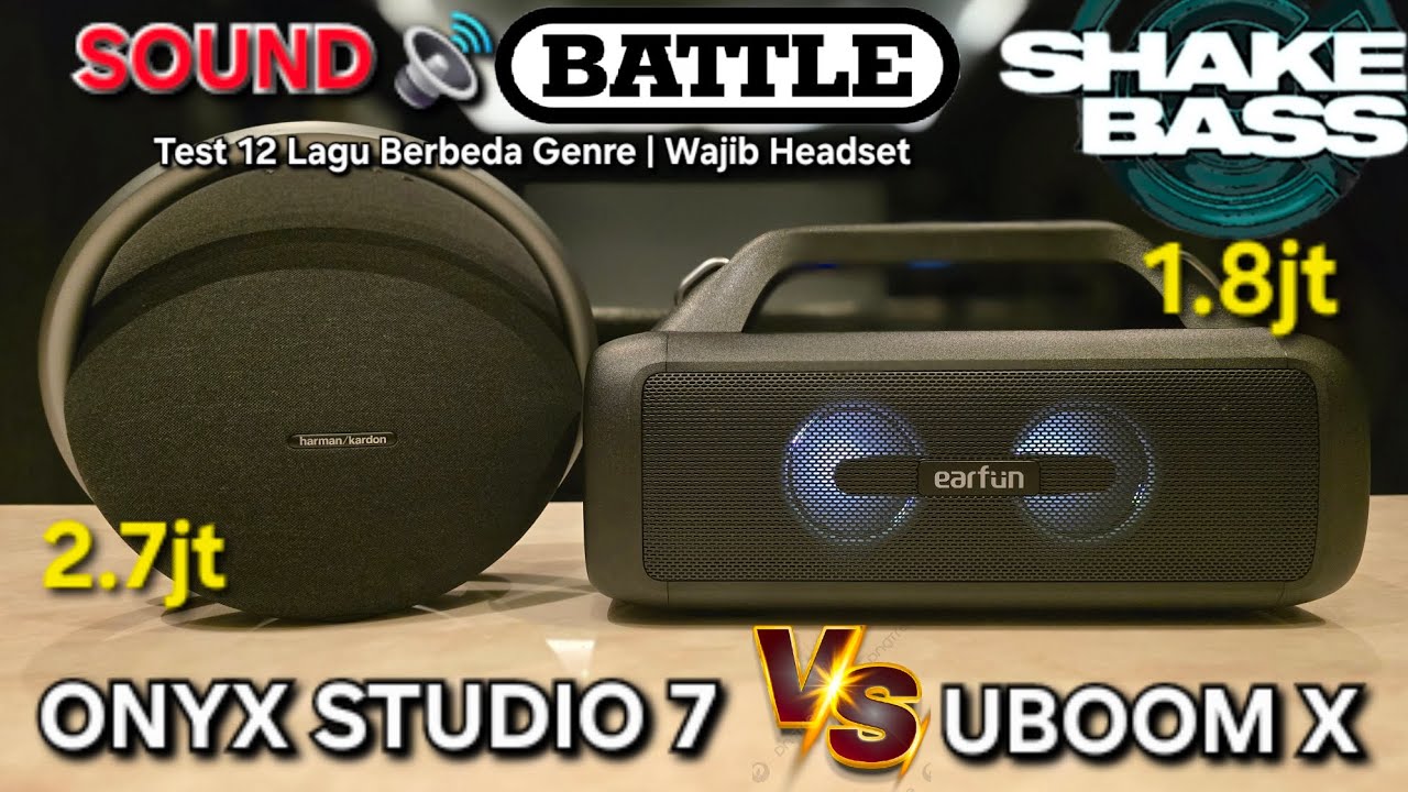 Duel Shake Bass Bluetooth Speaker | EarFun UBOOM X Vs Harman Kardon Onyx Studio 7 | Sound Battle 🔊