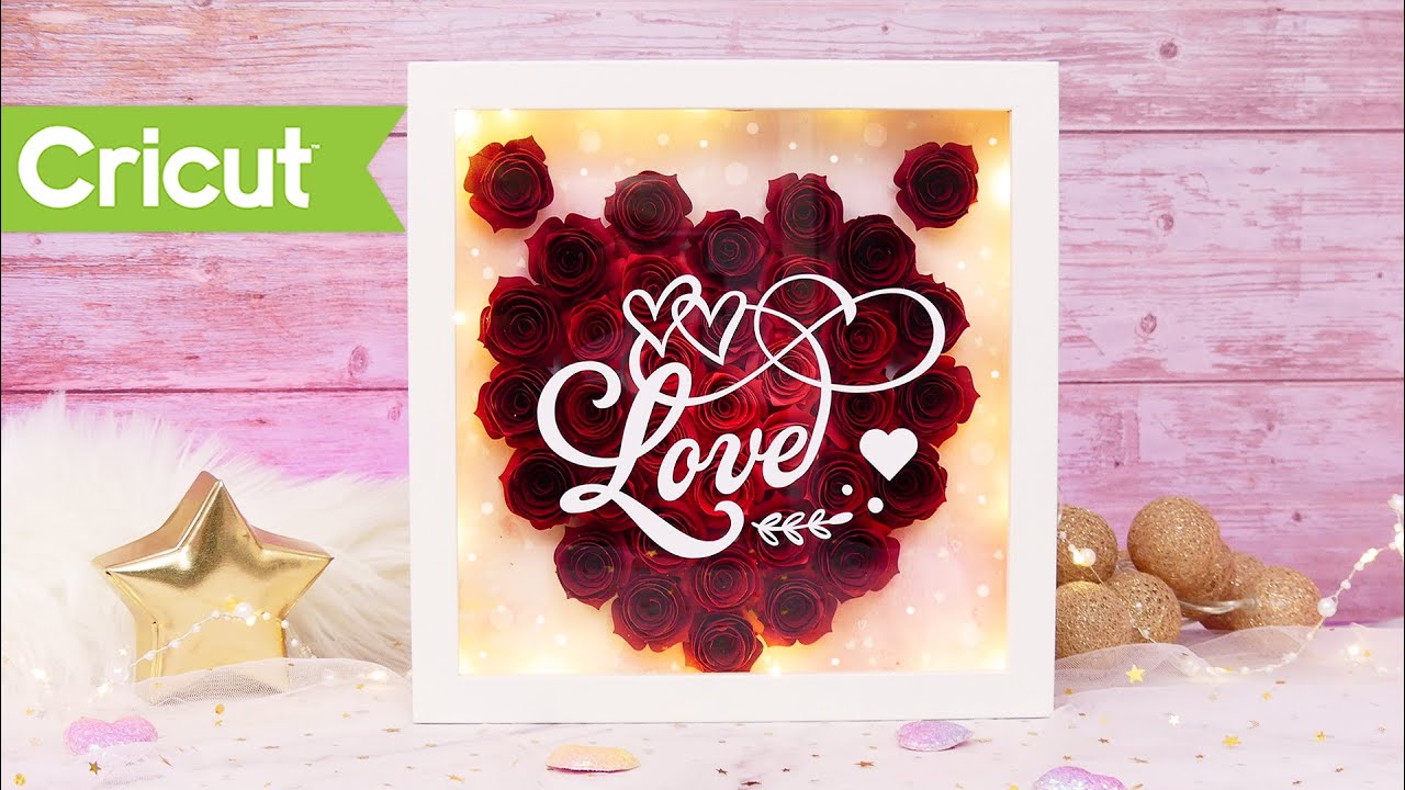Quadretto Roselline con luci di S Valentino - Cricut