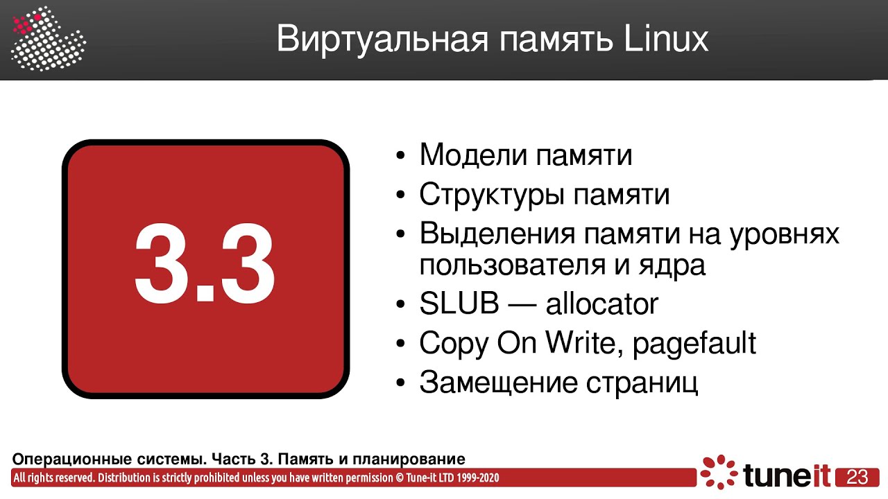 ОС #3-3. Виртуальная память Linux