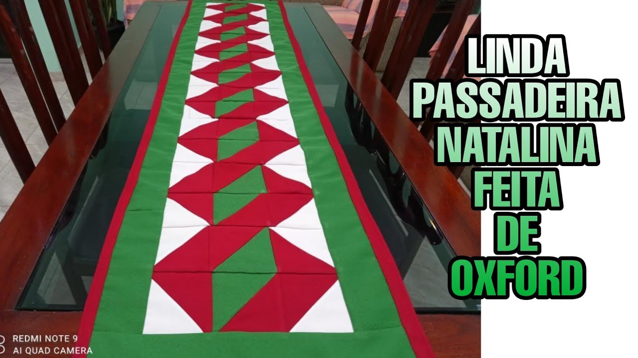 PASSADEIRA PRA MESA E CHÃO!!! Com Retalhos de Oxford 🌲🌲