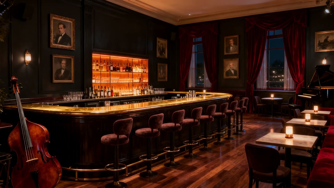 1940s Vintage Jazz Bar – Elegant Night Ambience