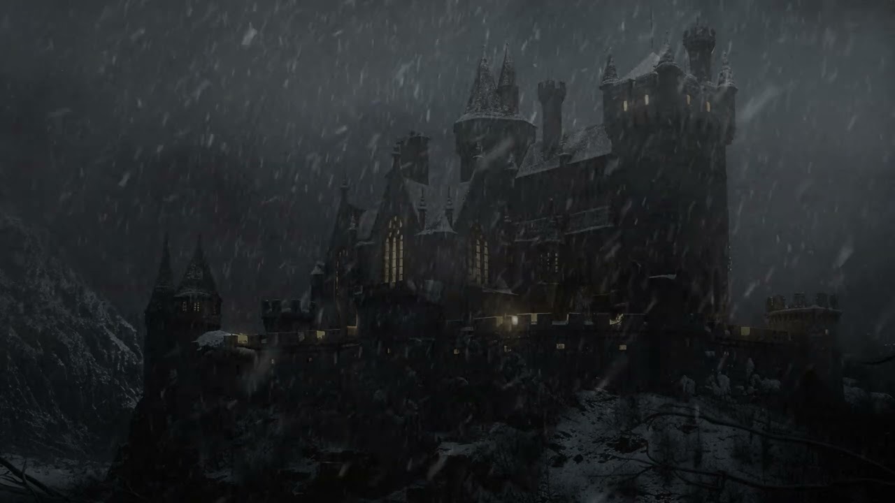 10 Hours Of Total Isolation And Deep Sleep: Dark Mysterious Castle And Howling Blizzard Winds ASMR