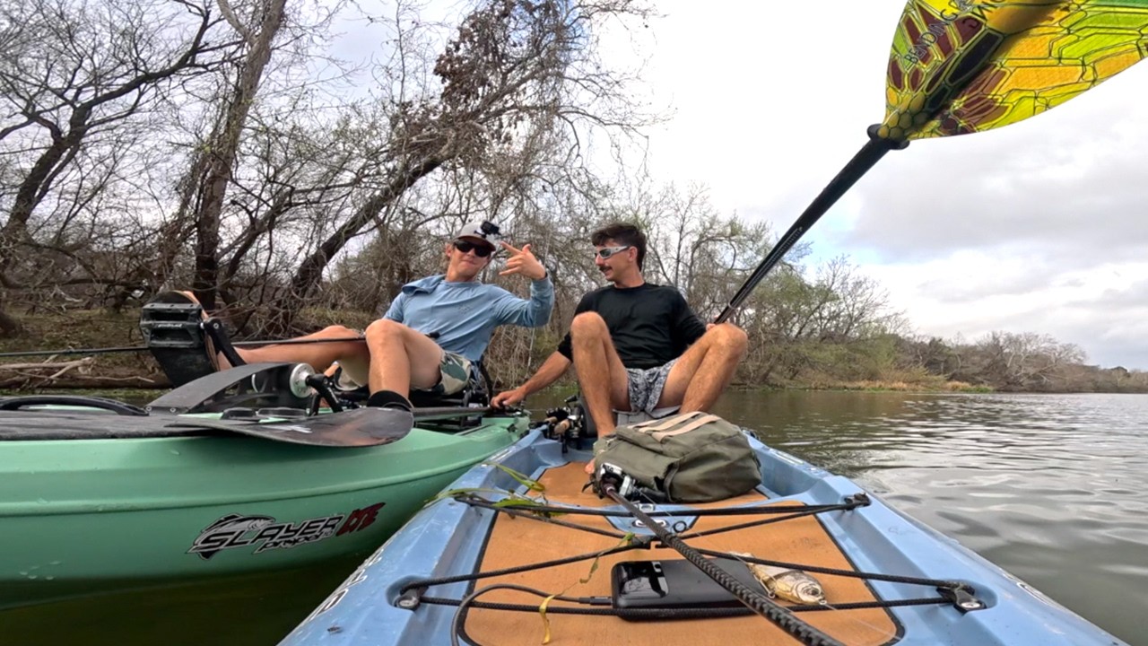 Spring Kayak Fishing with Frogs!