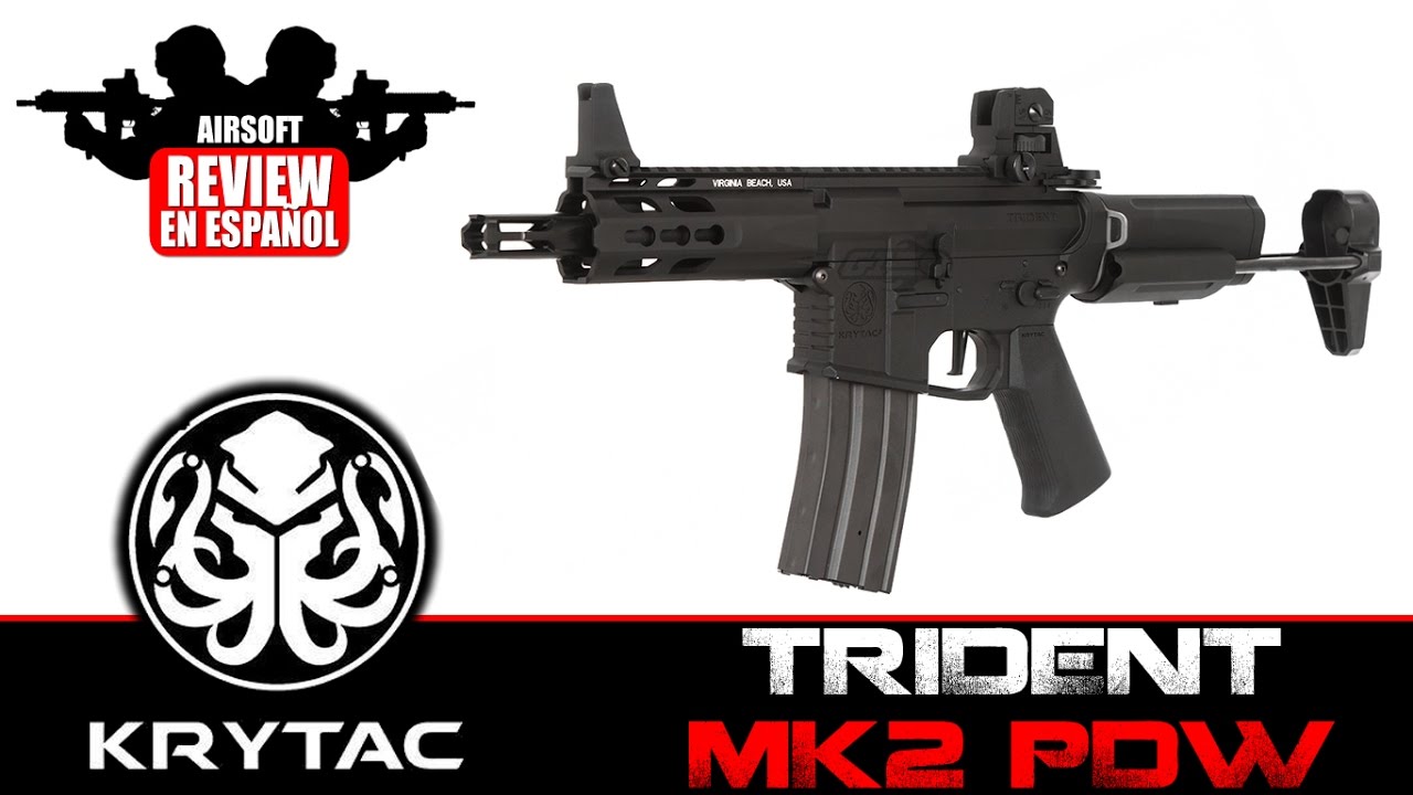 KRYTAC TRIDENT MK2 PDW Airsoft Review en Español ( Test Shot )