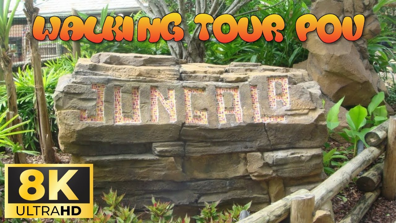 Walking POV of Jungala Area and Tiger Lodge at Busch Gardens Tampa 