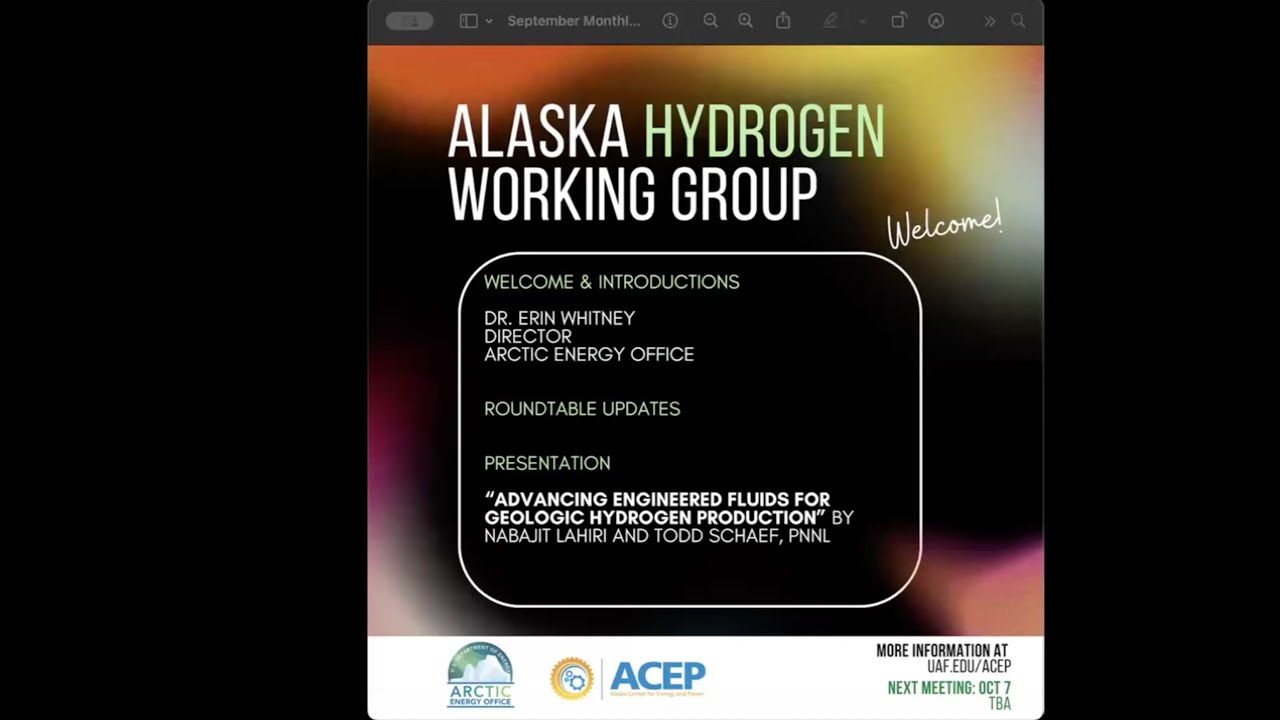 Hydrogen Working Group Sept. 2 2025 Advancing Engineered Fluids for Geologic Hydrogen Production