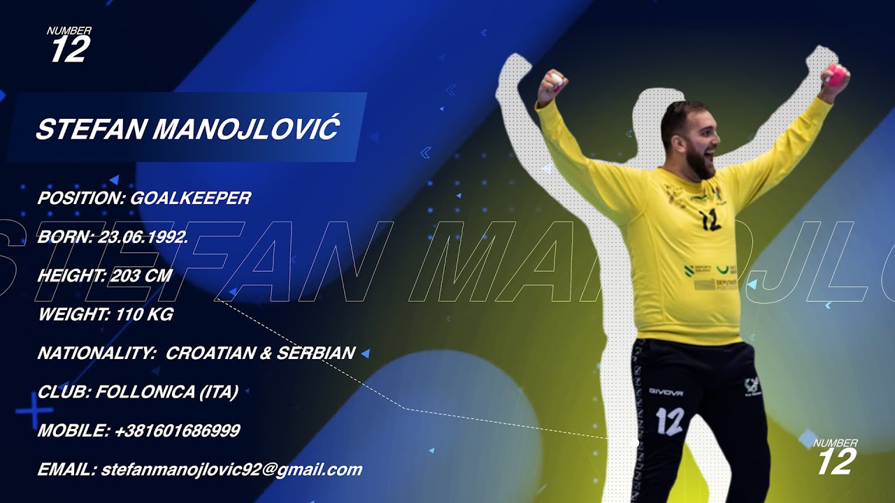 Stefan Manojlovic - Goalkeeper - HC Follonica - Highlights - Handball - CV - 2021/22