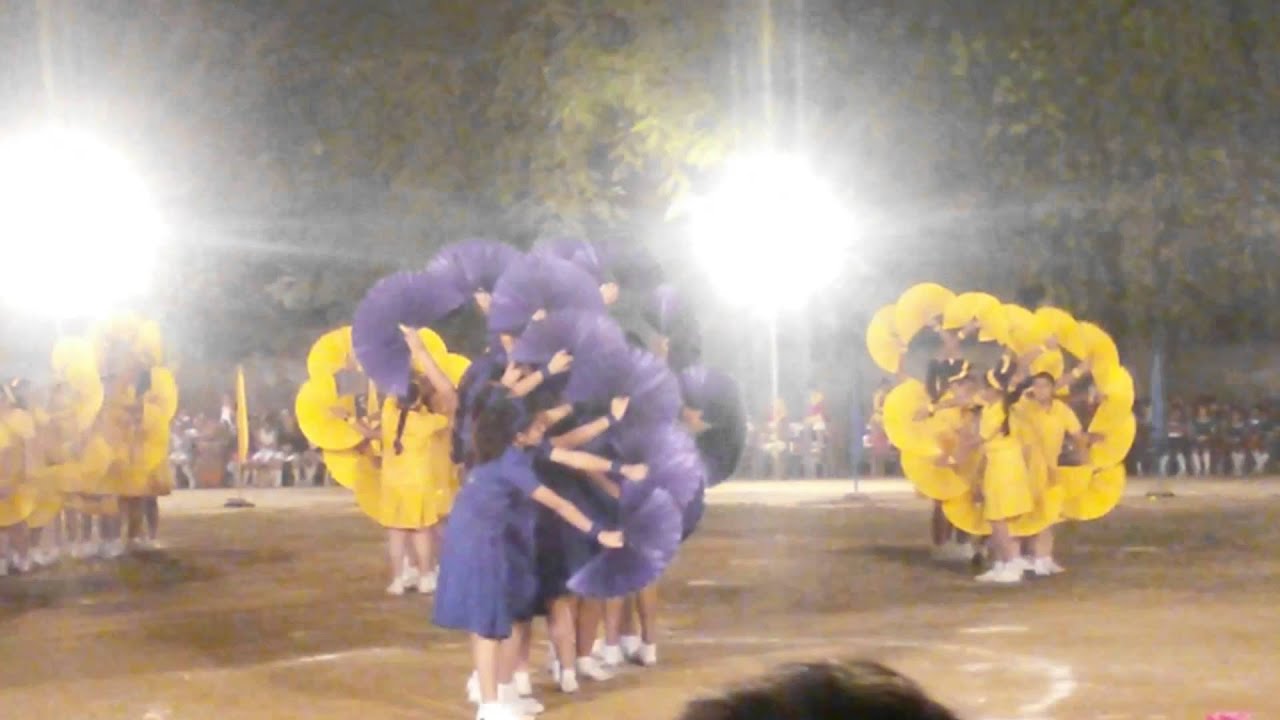 Fan drill at La Martiniere Girl's college, Lucknow