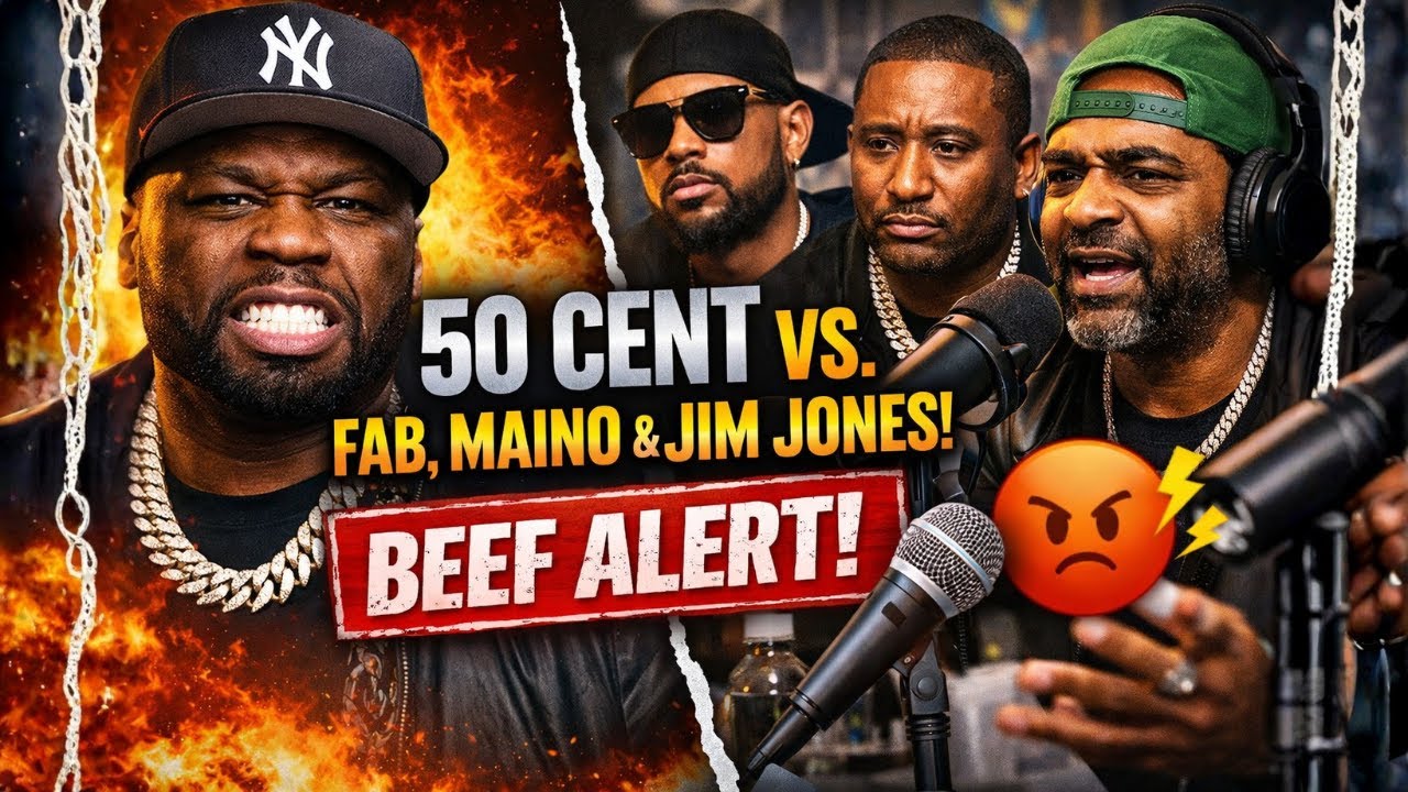 “Beef on the Airwaves: 50 Cent Clashes with ‘Let’s Rap About It’ Podcast Crew”