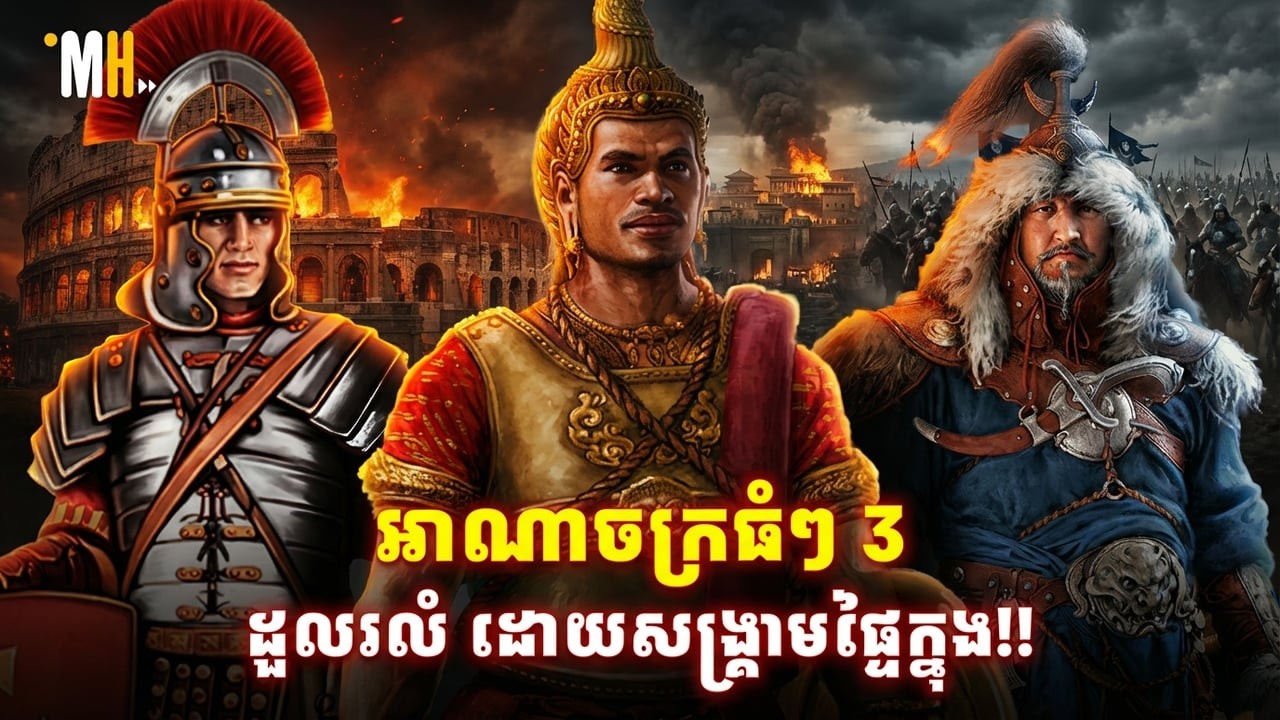 ប្រវត្តិអាណាចក្រធំៗ 3 ដែលដួលរលំដោយសង្គ្រាមផ្ទៃក្នុង Roman • Angkor • Mongol