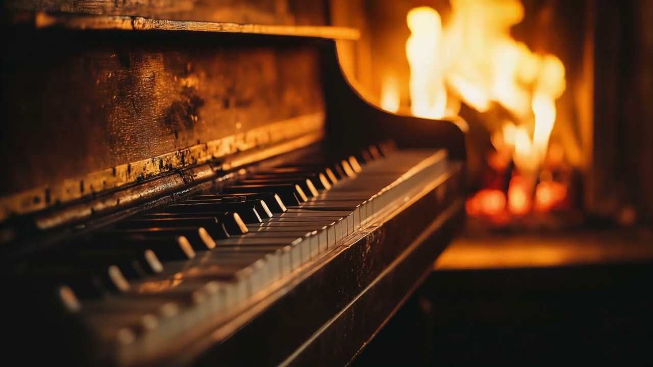 Abandoned Piano by the Fireplace 🎶 Sentimental Music & Cozy Fire Ambience | 10 Hours