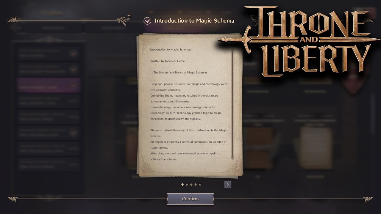 Introduction to Magic Schema - Near Purelight Tower Collection Codex THRONE AND LIBERTY