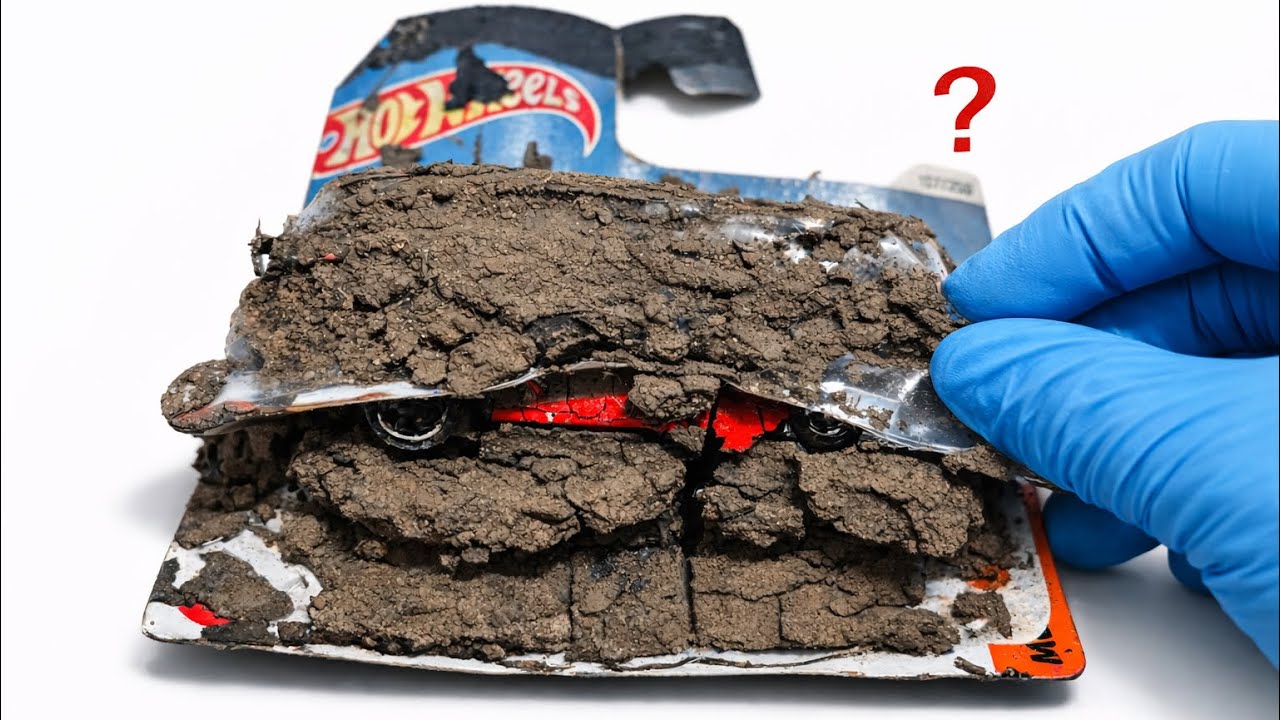 I Cleaned a Hot Wheels Completely Encased in Solid Mud | Extreme ASMR 