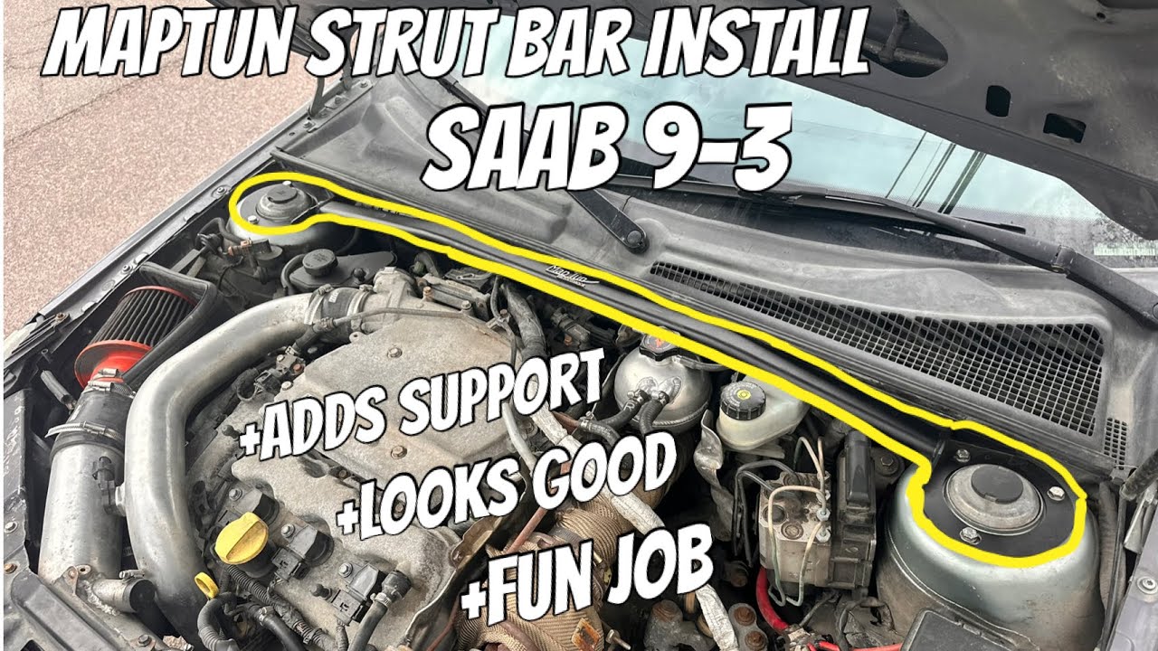 03+ Saab 9-3 Maptun XT-Series Strut Brace Install!