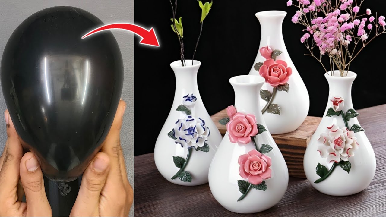 DIY- Flower Vase Making • Pottery Making With White Cement • Newspaper Modal Flower Pot Making idea