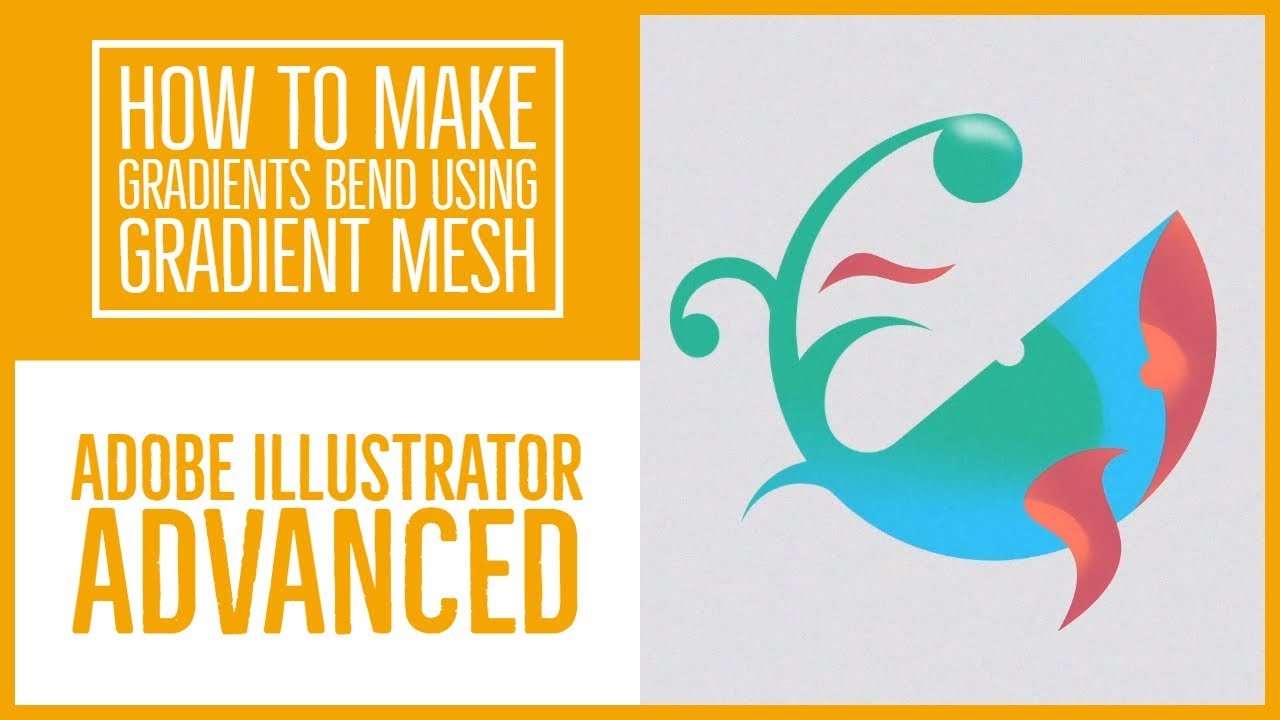 How to make gradients bend using Gradient Mesh - Illustrator Advanced Training [18/53]
