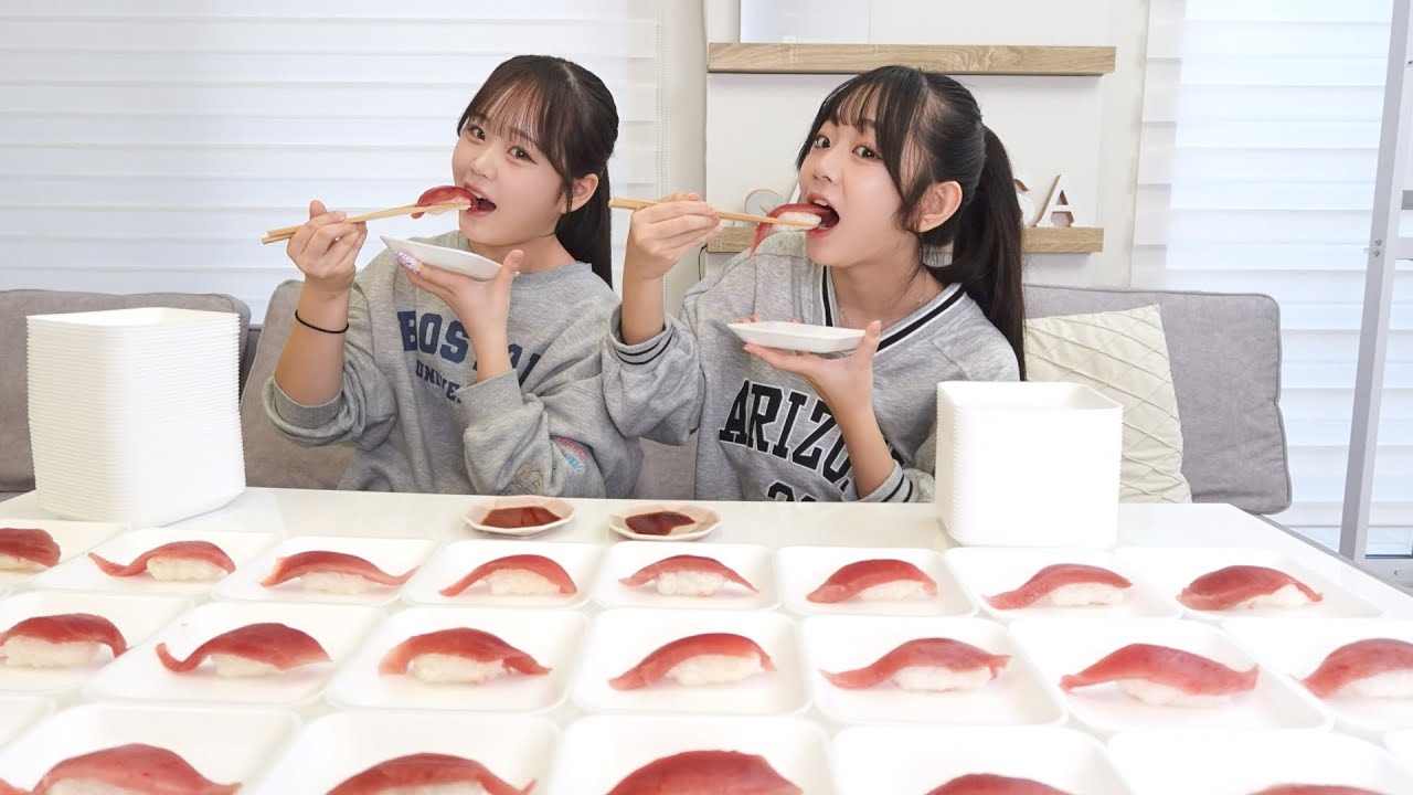 わんこまぐろ寿司したら大食いの姉が少食すぎてびっくりしたww