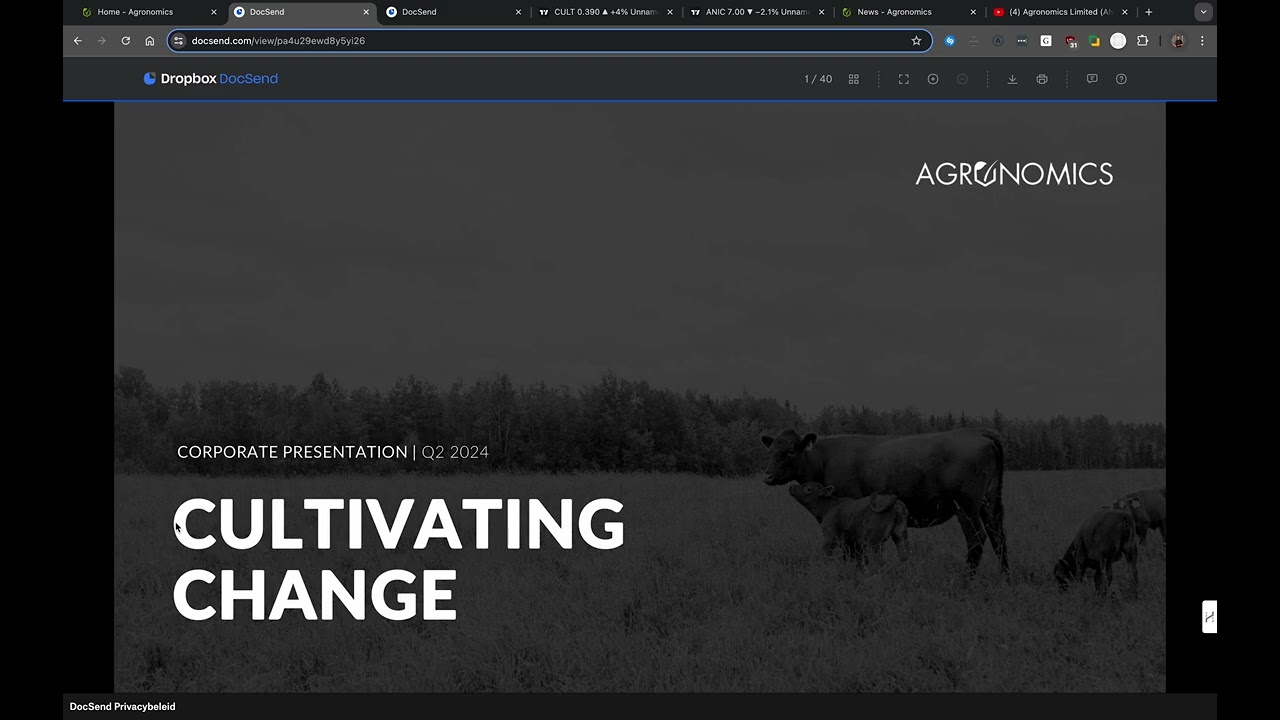 Agronomics ($ANIC): The Cellular agriculture stock