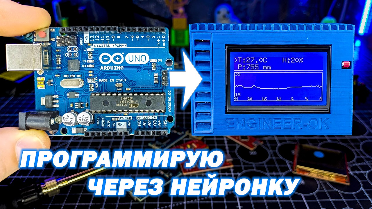 Метеостанция на Arduino СВОИМИ РУКАМИ | Программирование НЕЙРОСЕТЬЮ | От идеи до готового устройства