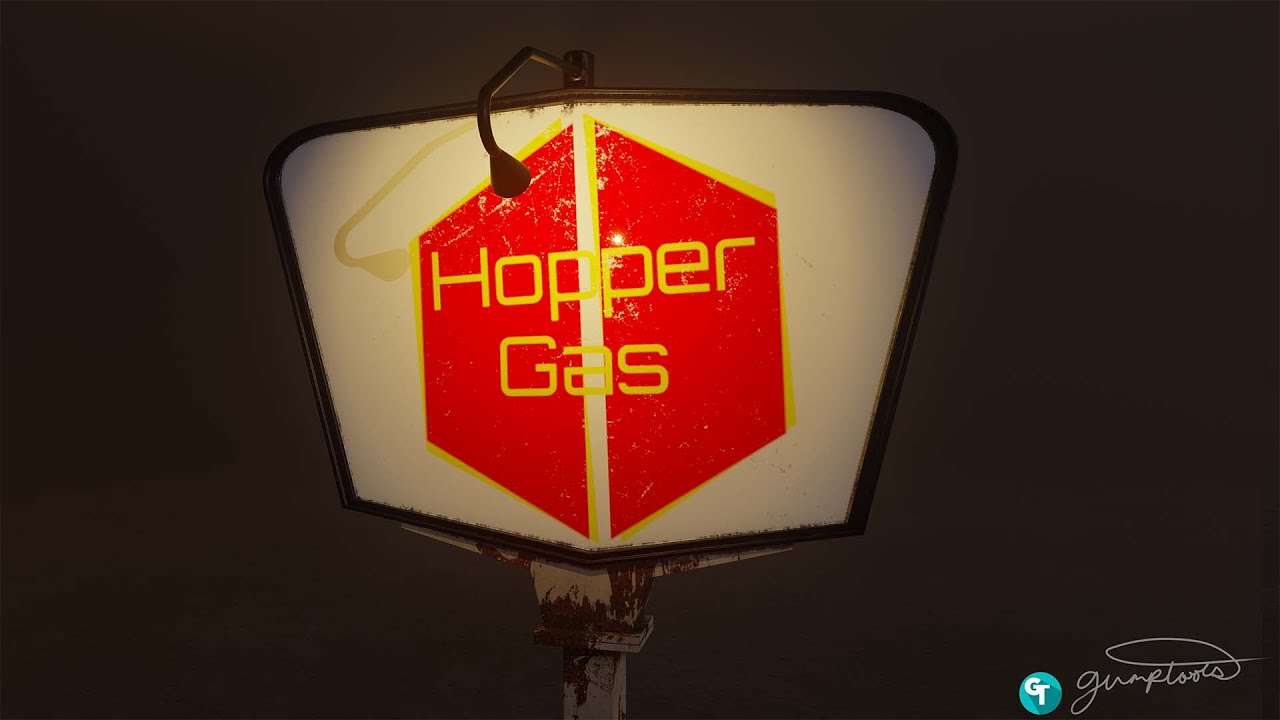 Gas Station Sign in Blender 3.0 - Speed Art