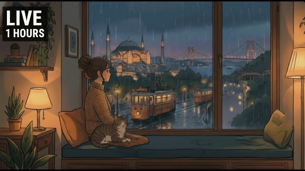 Rainy Istanbul Nights ☔ Turkish Lo-Fi Beats for Study, Sleep & Relax | Cozy Rain Sounds 🌧️