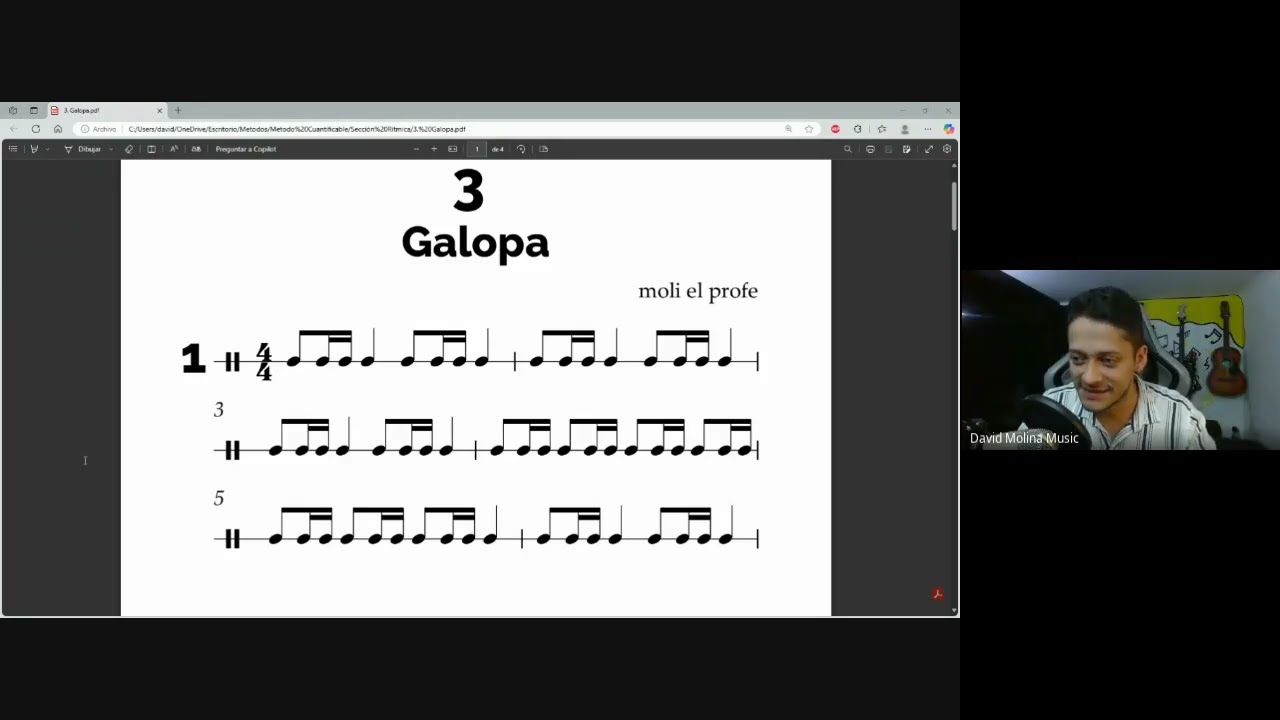 Clase 4 de lenguaje musical - tarareando galopas y leyendo semicorchea con movimiento.