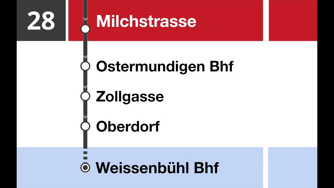 Bernmobil Ansagen • 28 • Wankdorf Bhf – Ostermundigen – Weissenbühl