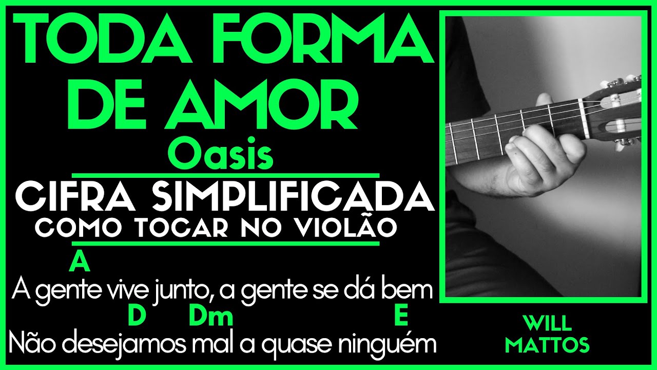 TODA FORMA DE AMOR - LULU SANTOS l Cifra Simplificada Música Como Tocar Violão Guitarra Aula Fácil