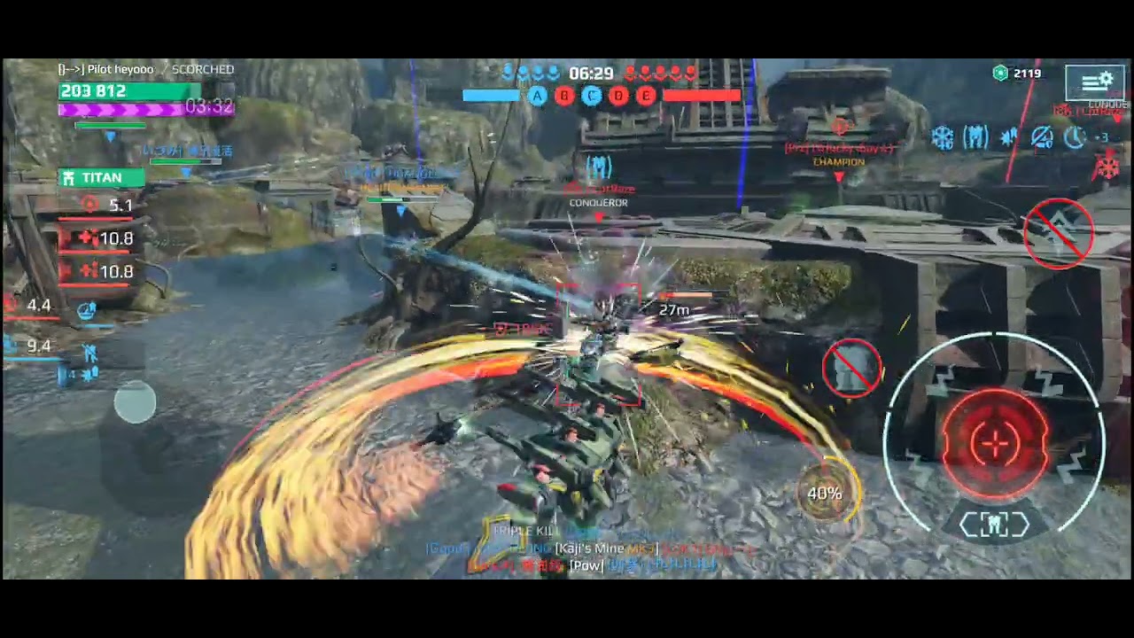WR ROBOTS Gameplay Bjorn first kill Juicy Luchador with Less Damage Weapons in Battle 