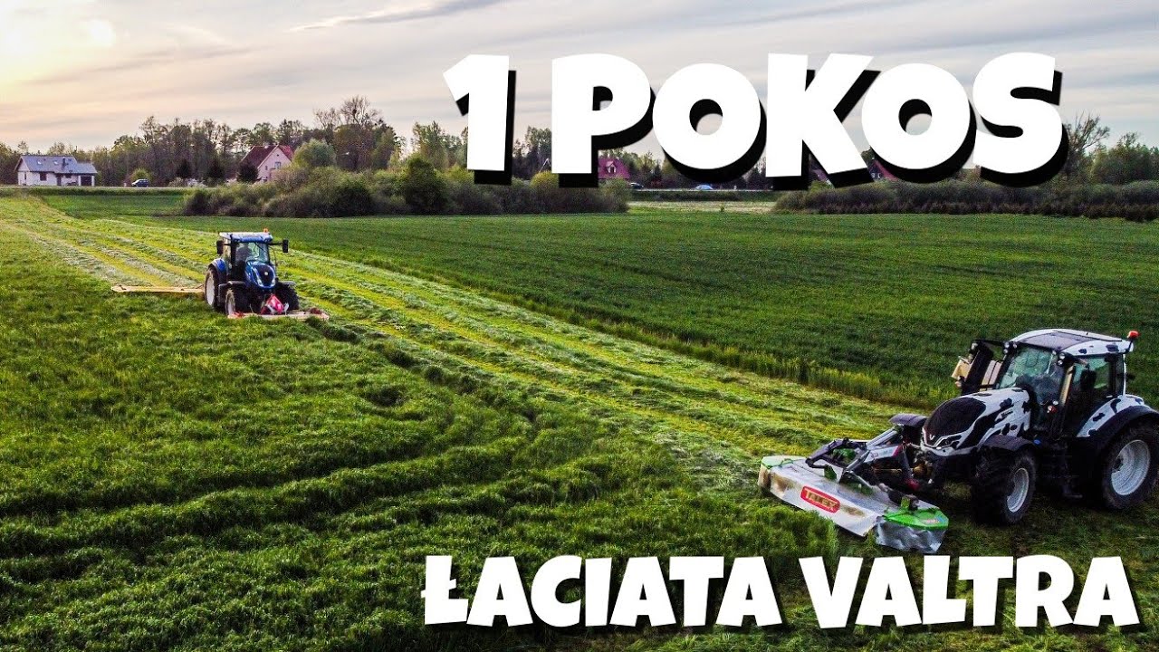 🍀Łaciata valtra kosi trawe 🍀 Czyli początek sianokosów na żuławach 🍀 NH Valtra Talex Kröne Pöttinger