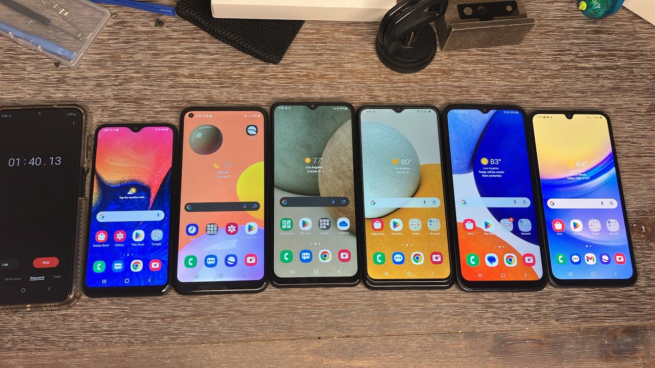 Battery comparison between all of the galaxy a10 series