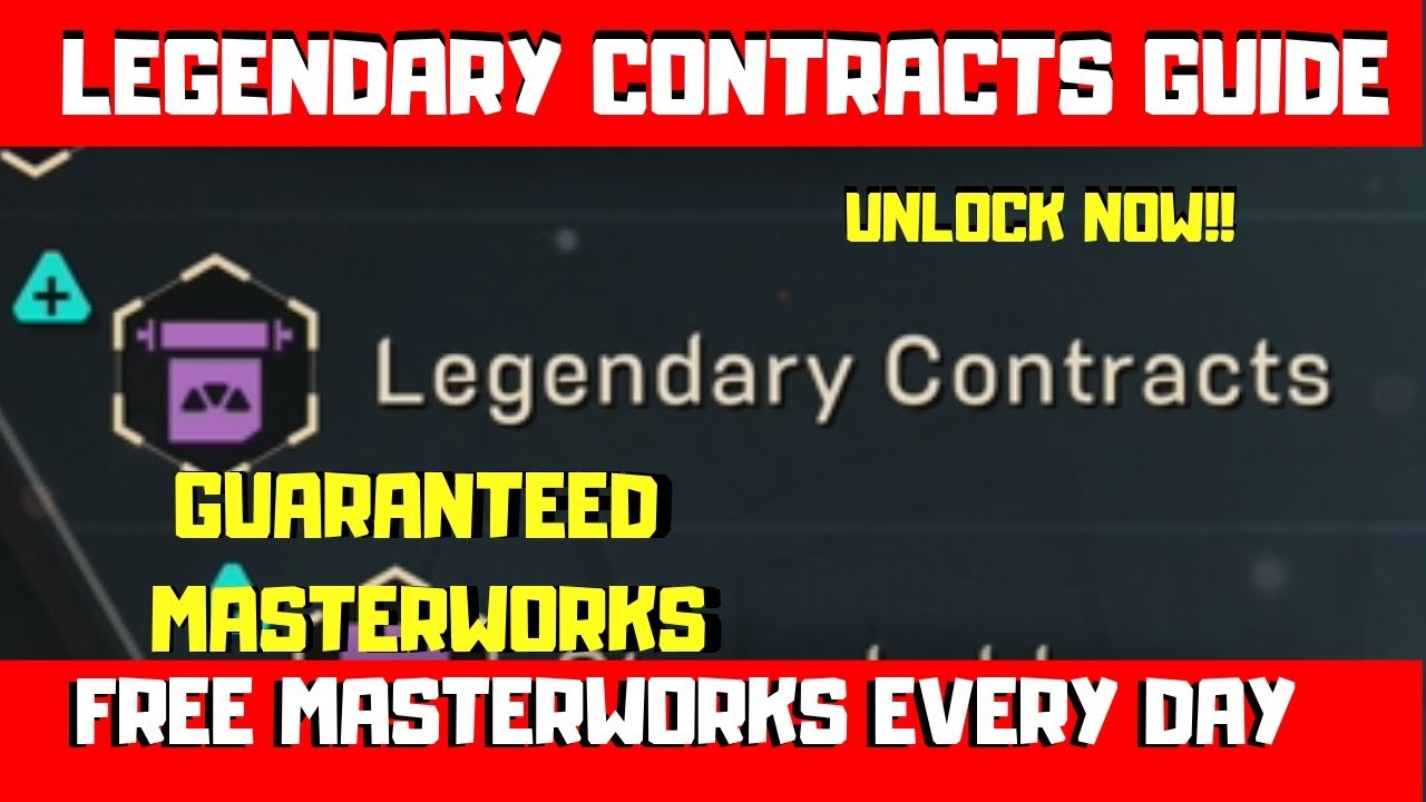 ANTHEM Legendary Contracts Unlock Guide: Guaranteed Masterwork Components Every Day!