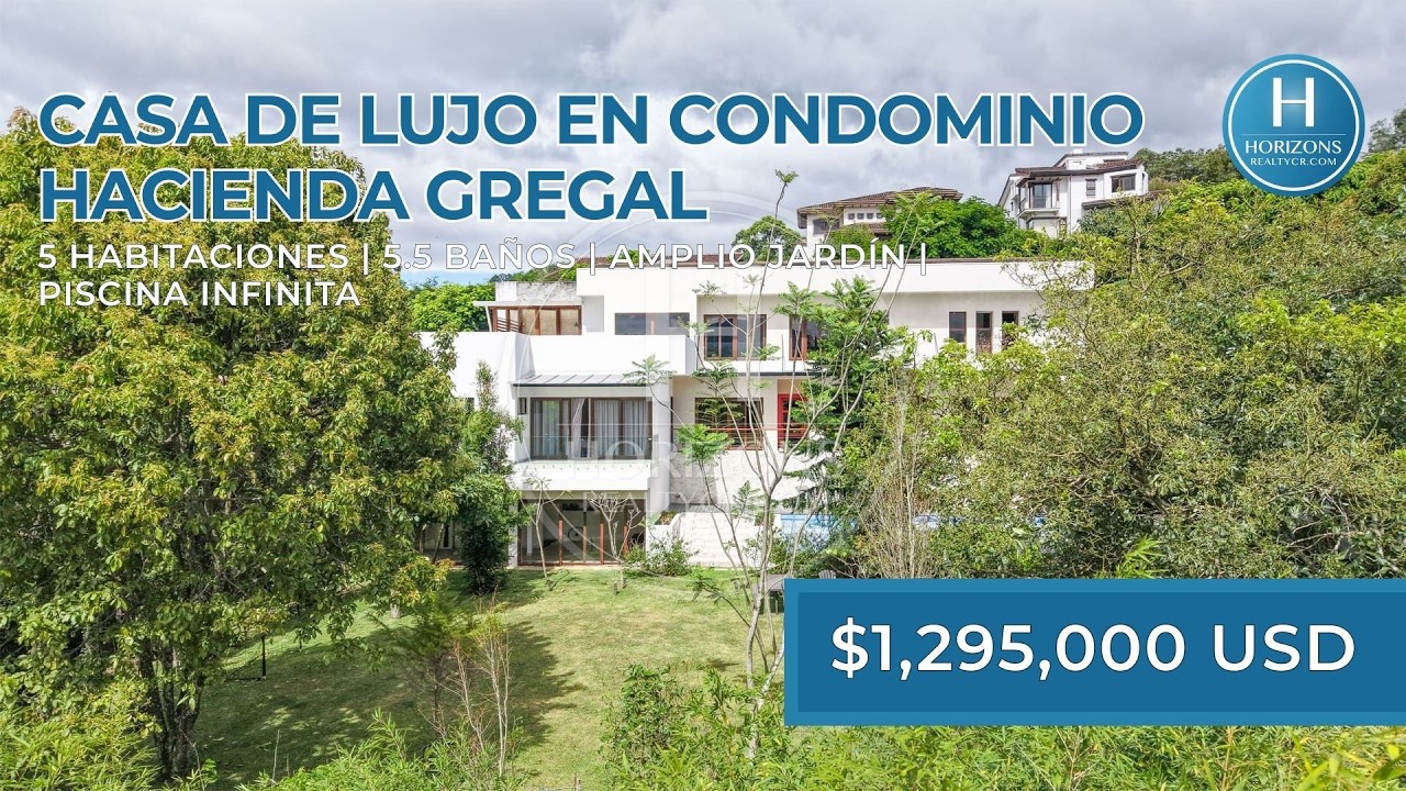 Casa de Lujo en Venta en Condominio Hacienda Gregal Curridabat Amplios Jardines y Piscina  noj1250ij