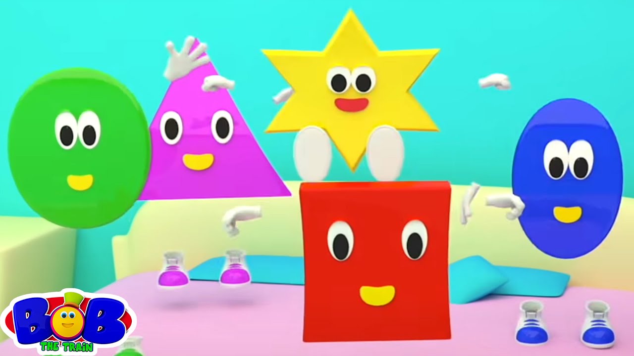 Five Little Shapes | Learn Shapes Song for Kids and Children | Nursery Rhymes and Learning Videos