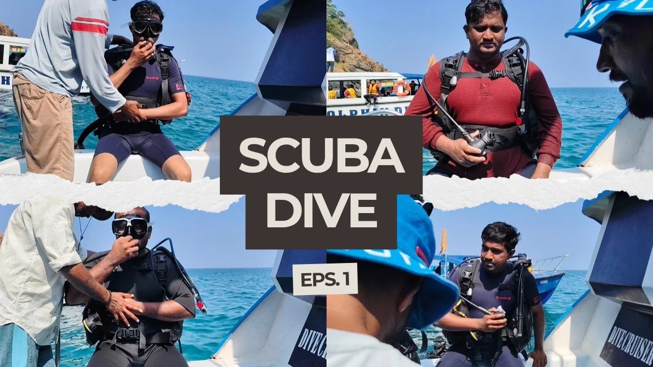 My first vlog on youtube #First scuba experience # beach #friends #murdeshwara #nethrani