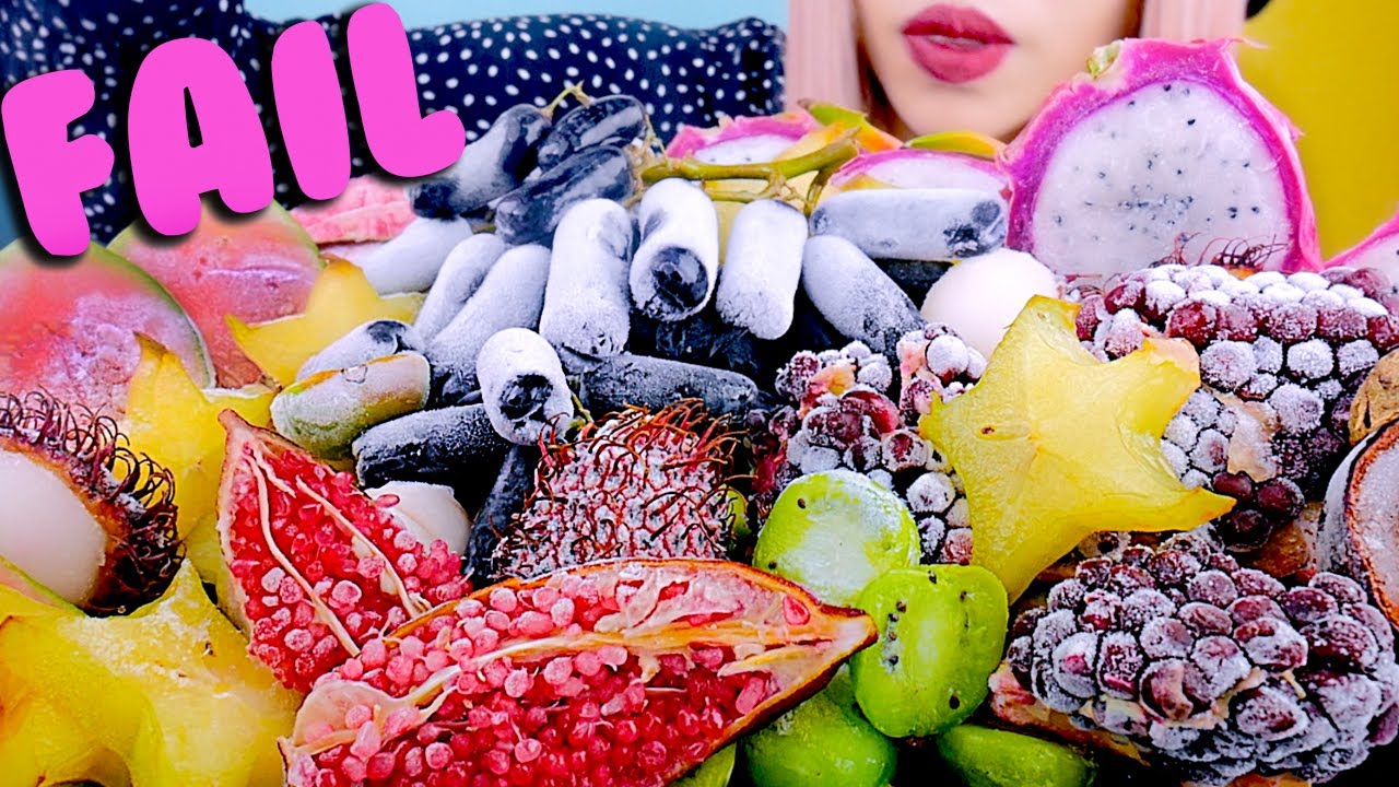 ASMR FAIL Frozen Exotic Fruit | Feeding & Eating Sounds 먹방