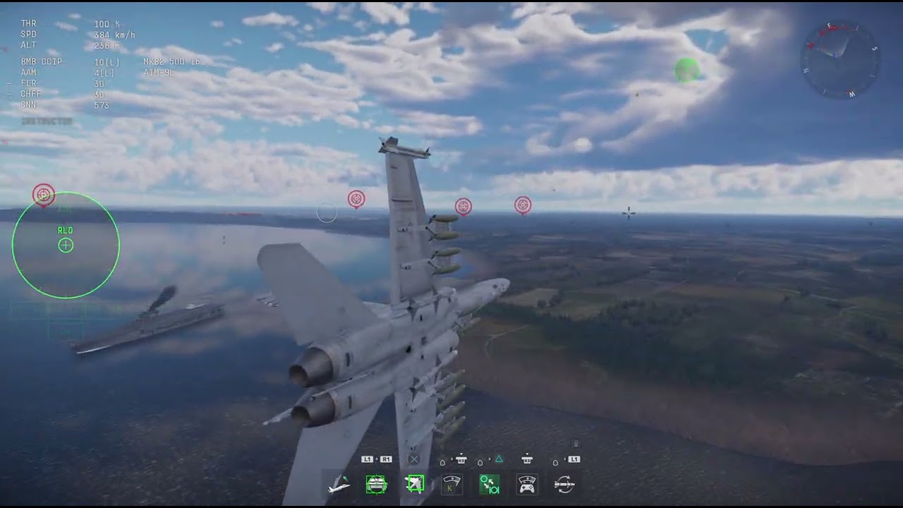 Me test flying, the F-18.