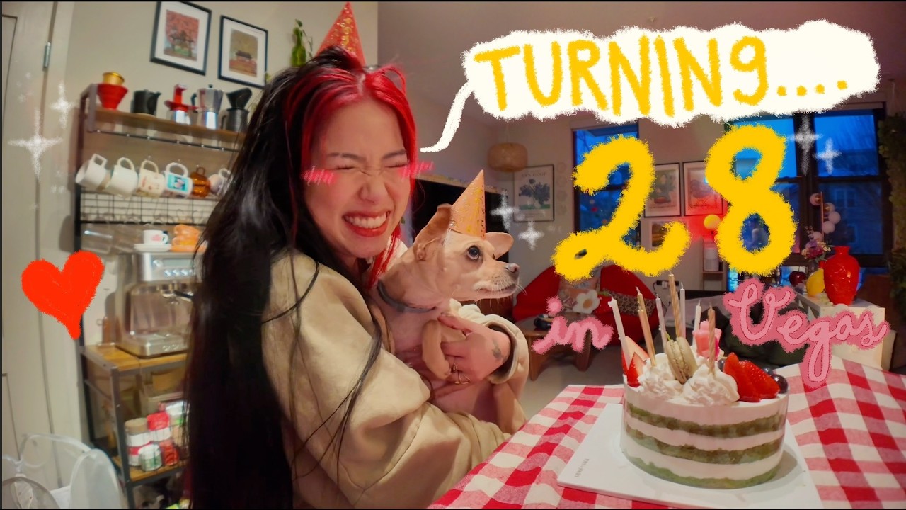 Aquarius Birthday vlog 🎂 flying to Las Vegas, surprises & presents, dinner at the Bellagio Gardens