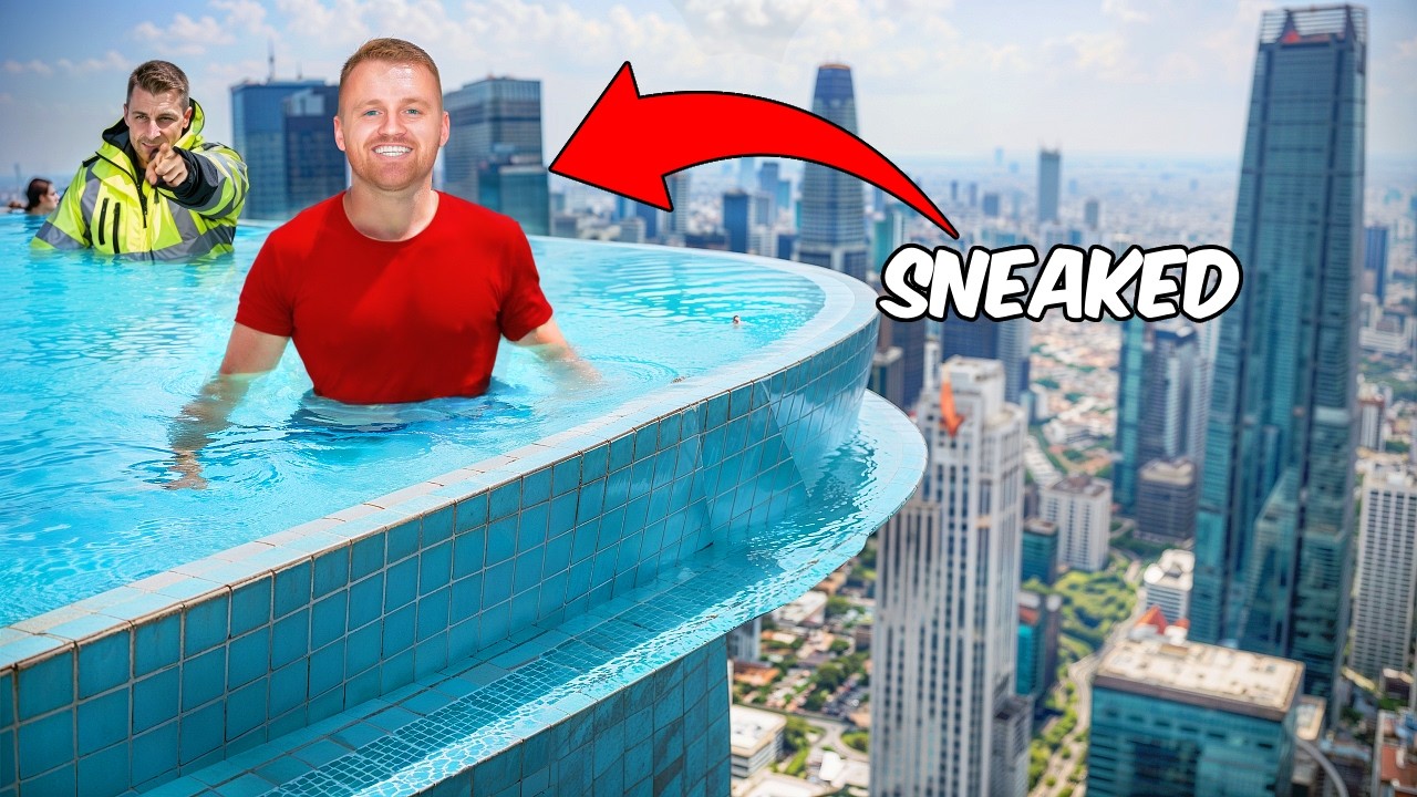 sneaking into rooftop infinity pool in Bangkok!