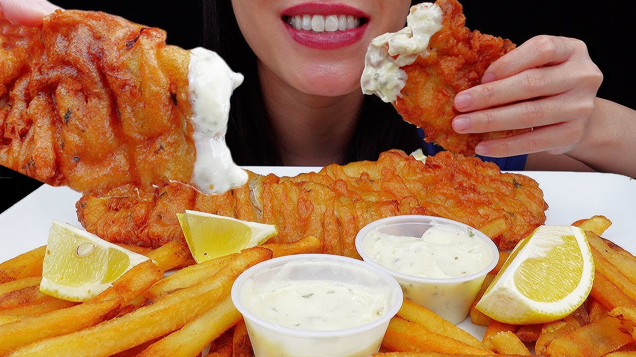 ASMR EATING FISH & CHIPS MUKBANG