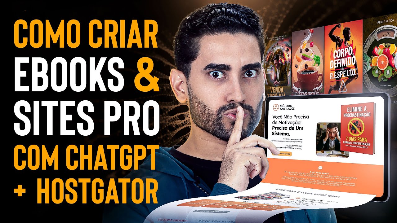 Como Criar EBOOKS e SITES Profissionais com ChatGPT + Hostgator IA (GPTS BÔNUS)