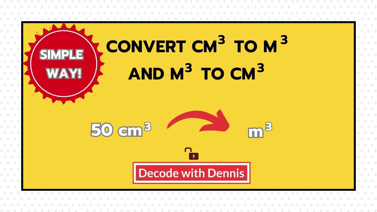 East Way to Convert cm3 to m3 and m3 to cm3 (units for volume)